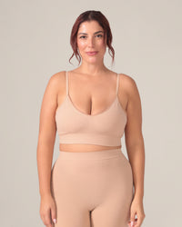 Leopard Soft Touch Seamless Bralette in Dune