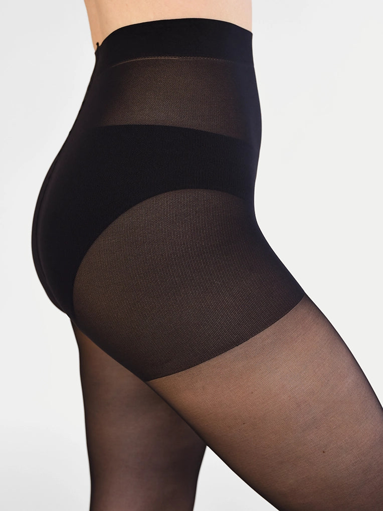 Natural Smoothing Panty Sheer Tights 30D in Black